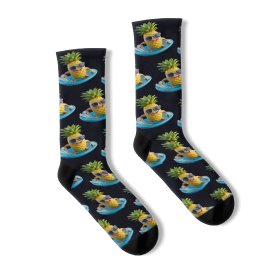 Pineapple Surfer Socks