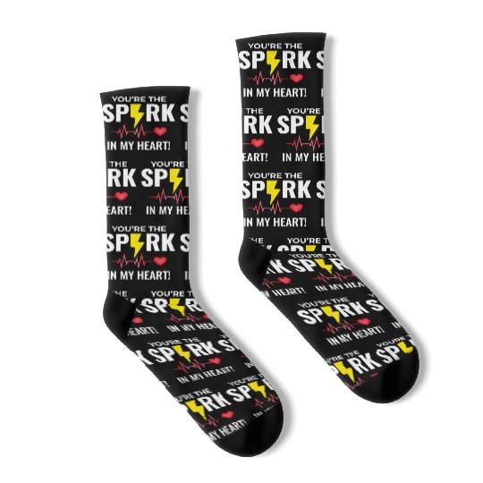 Electrician Valentine: Spark in My Heart Socks