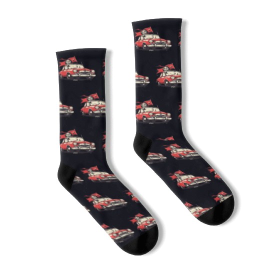 Communist Soviet Pirate Retro Car Socks