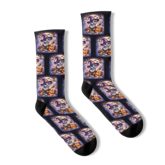 Happy Halloween cute puppy Socks