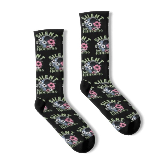 Hearing Impaired Deaf Silent But Hilarious Socks