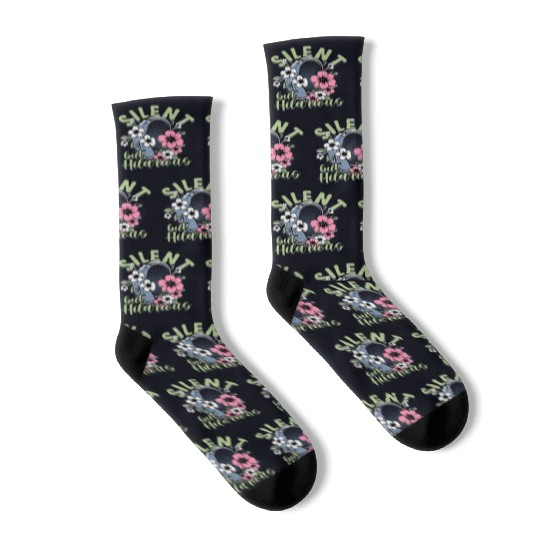 Hearing Impaired Deaf Silent But Hilarious Socks