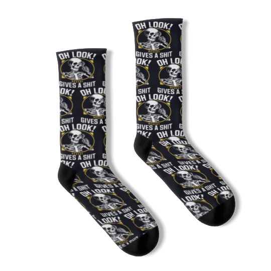 Sarcastic Skeleton - "Oh Look! Nobody Cares" Humor Socks