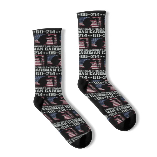 DD-214 America's Official Man Card Veteran Pride Socks