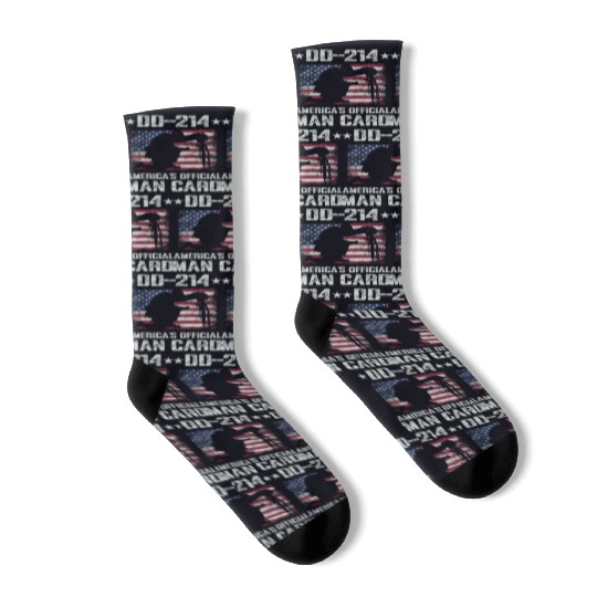 DD-214 America's Official Man Card Veteran Pride Socks