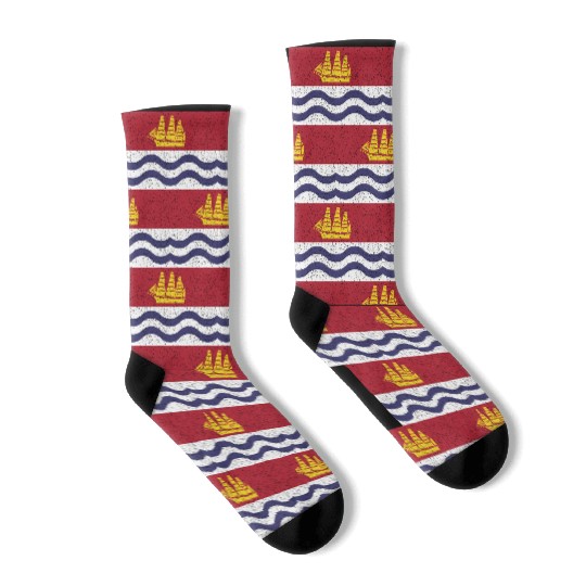 Flag of Bath city Maine State Socks