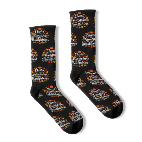 Happy Friendsgiving Thanksgiving Friends Holiday Socks