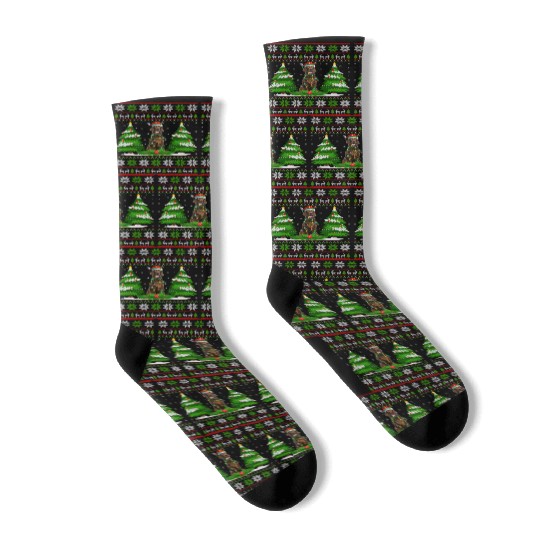 Irish Setter Dog Christmas Tree Lights Socks