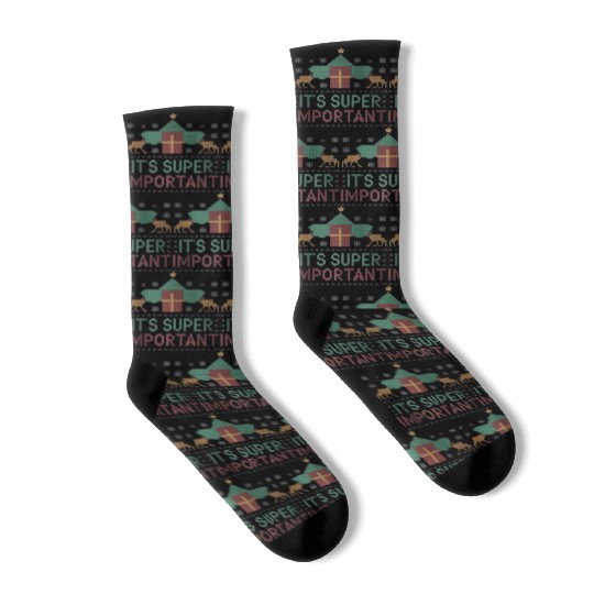 Festive Christmas Dachshund Sweater Joyful Playful Socks