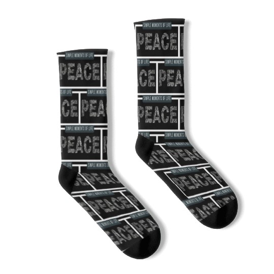 Dark Green and White Simple Modern Typography Socks