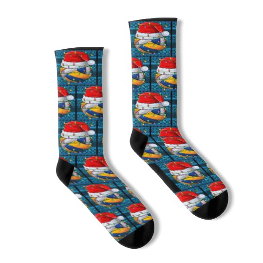 Volleyball Christmas Lights Socks