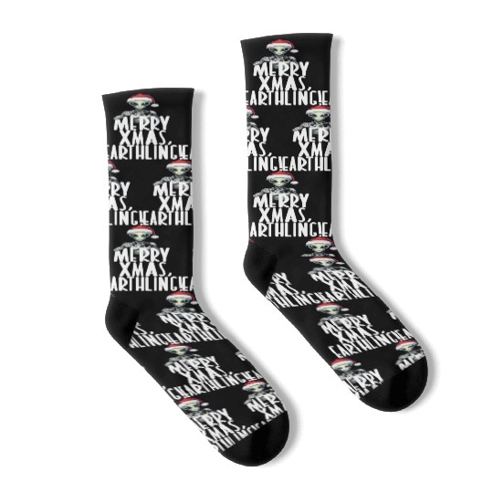 Happy Xmas Earthling Alien Christmas Socks