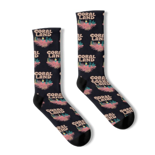 Rainbow Coral Land Socks