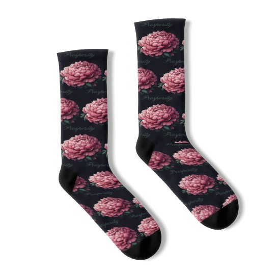 Peony of Prosperity: A Symbol of Wealth Socks