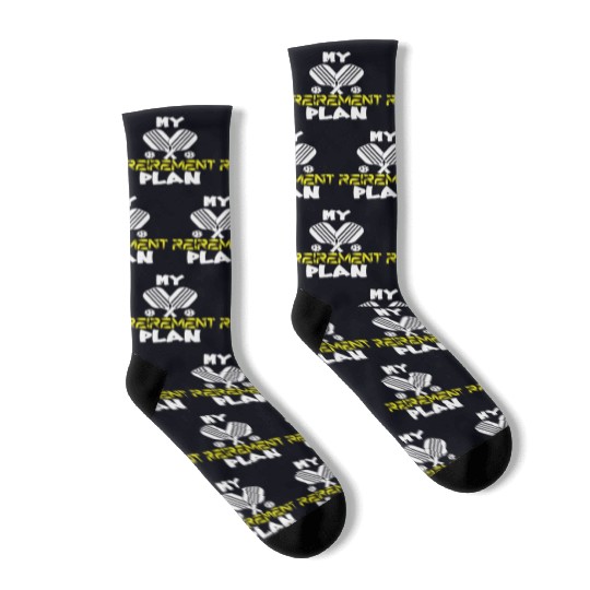 My Retirement Plan Funny Pickleball Slogan Socks