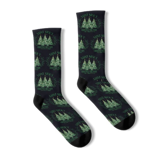 SAINT NICKS CHRISTMAS TREE FARM Socks