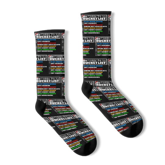 Christmas Bucket List Video Games Xmas Gamer Socks