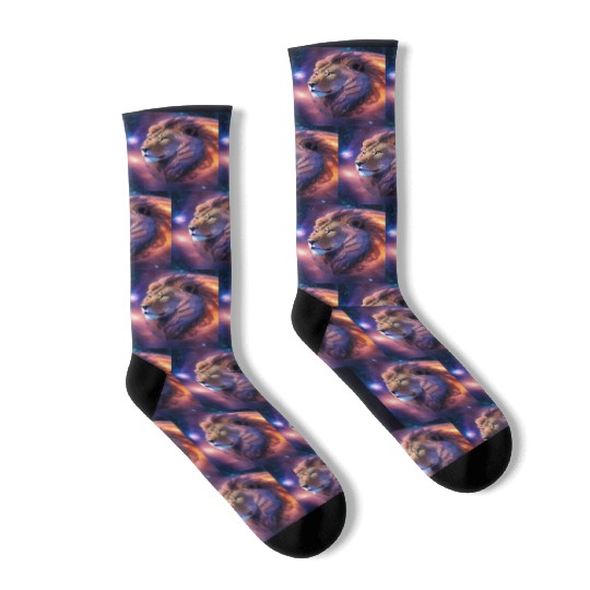 Cosmic Lion: King of the Galaxy Socks