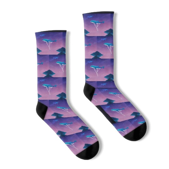 Whale's Dance in the Galaxy Socks