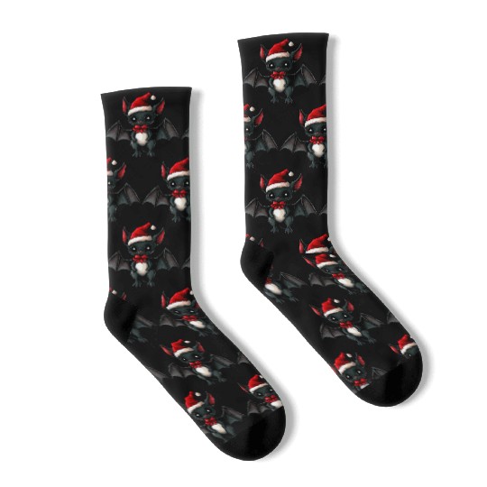 Christmas bats Socks