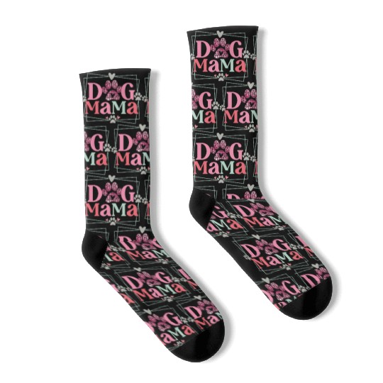 Dog Mama Mothers Day Leopard Paw Socks