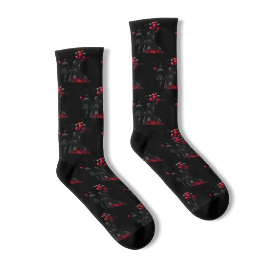 Black Gnomes Valentines Day Socks