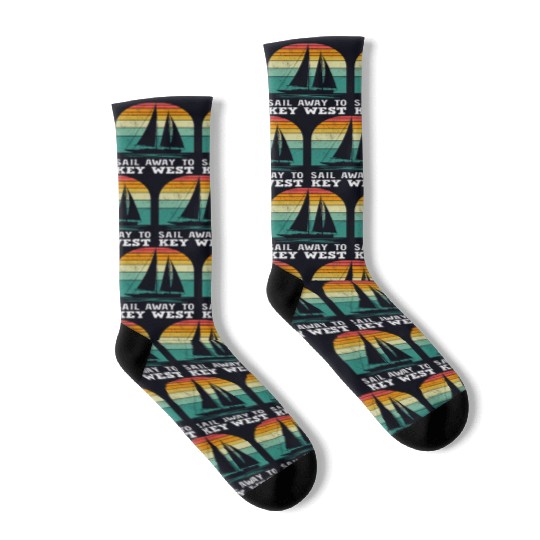 Florida SAIL AWAY TO KEY-WEST Florida Keys Socks