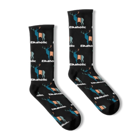 Elk Hunting Elkaholic Hunters Socks