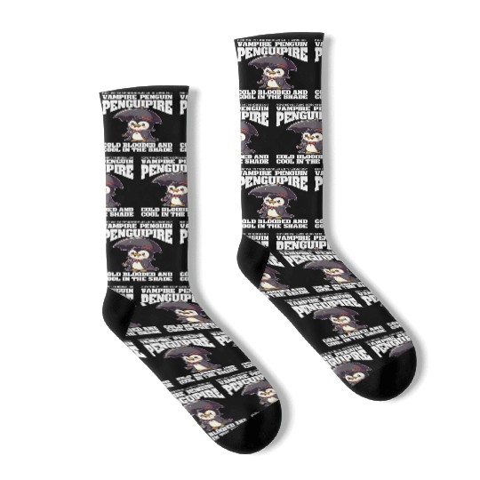 COLD BLOODED AND COOL IN THE SHADE VAMPIRE PENGUIN Socks