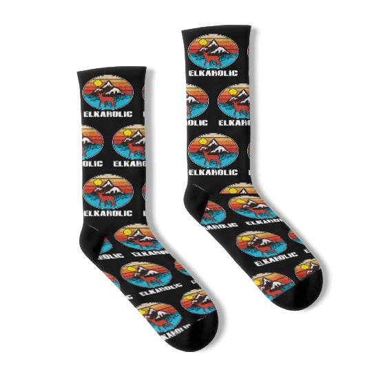 Elk Hunting Elkaholic Hunters Socks