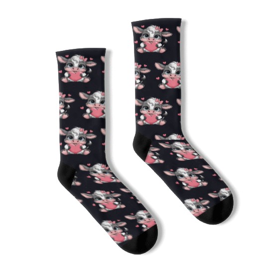 Cow Valentines Socks