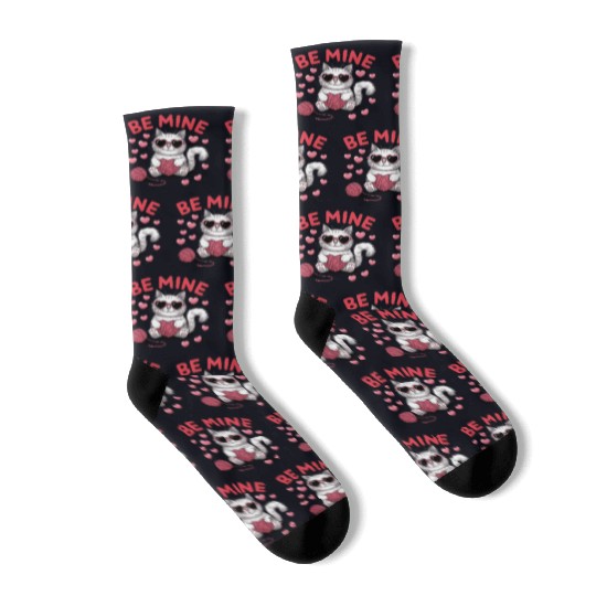 Be Mine Valentine Trendy Funny Vintage Socks