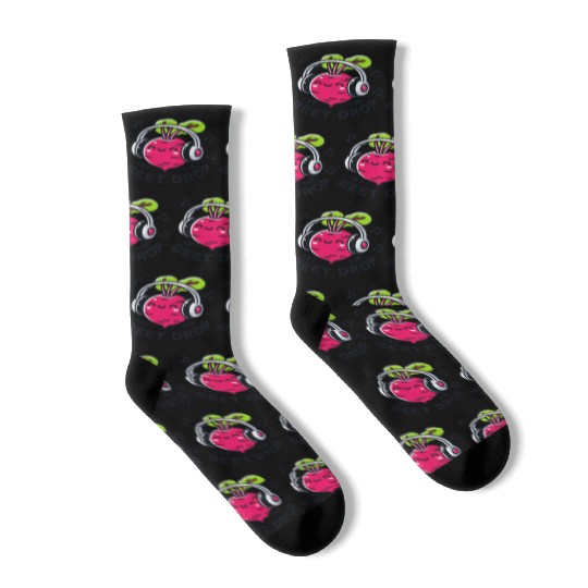 Let The Beet Drop Music Pun Socks