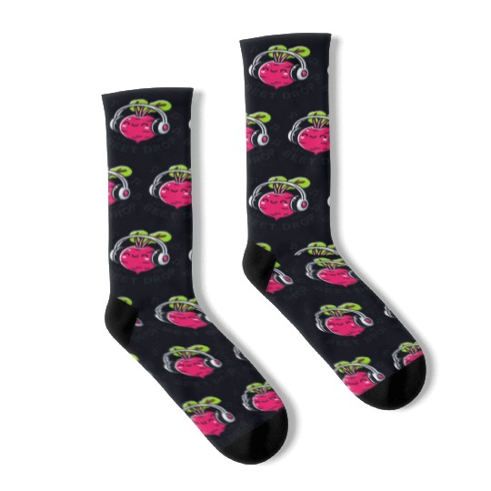 Let The Beet Drop Music Pun Socks