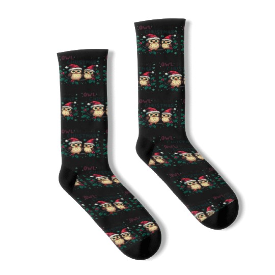 Owl Be Home for Christmas Festive Owls Socks