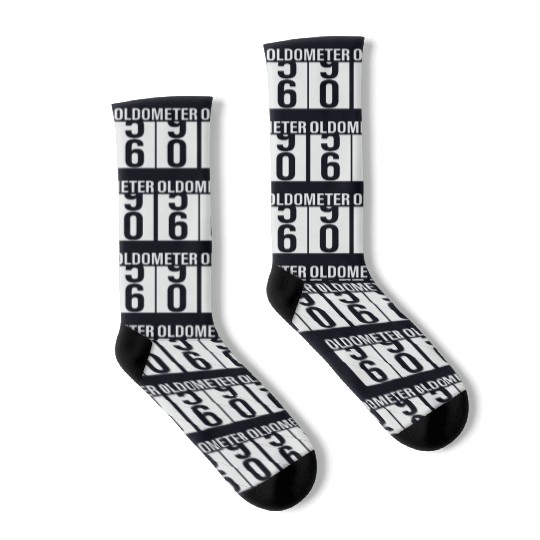 Oldometer Odometer Funny 60th Birthday 60 yrs Joke Socks