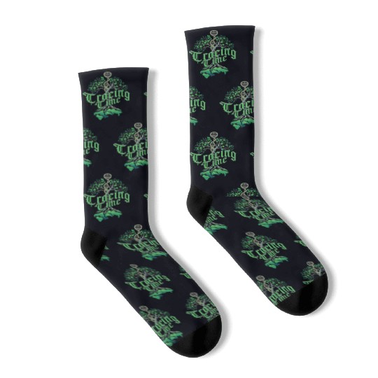 Genealogy Genealogist Ancestry Tracing Time Socks