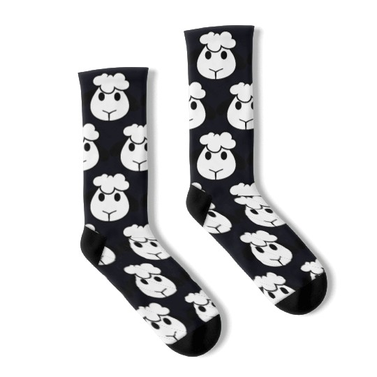 Sheep Face Head Cute Small Baby Lamb Sweet Comic Socks