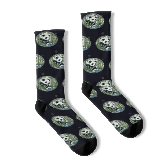 Panda in Bamboo Forest Socks