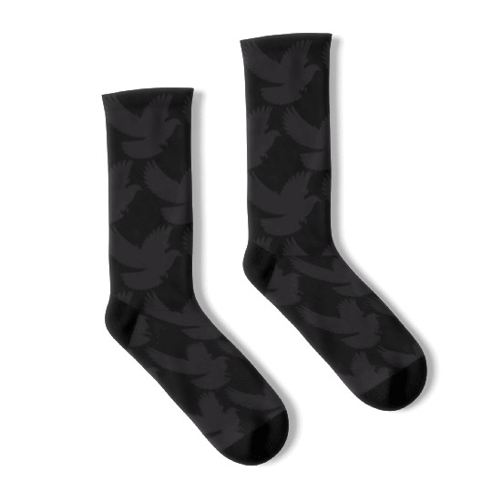 Peaceful Dove in Flight - Silhouette Style Socks