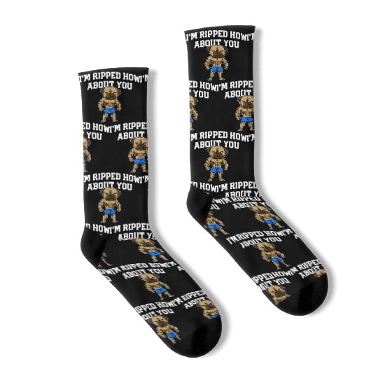 Im Ripped How About You Funny Workout Humor Gym Socks