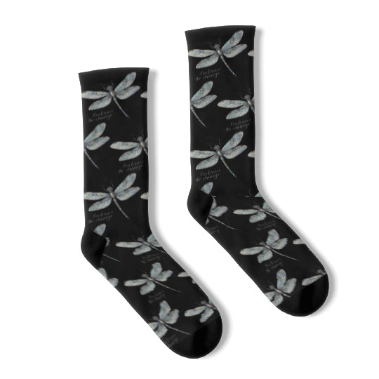 Embrace the Change Dragonfly Socks