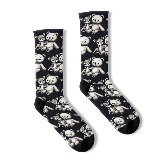 Chibi Deer & Bear - Forest Harmony by TSQ Socks