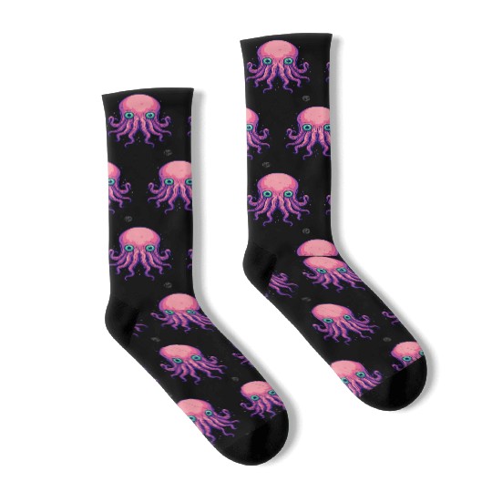Colorful Cartoon Kraken Octopus Socks
