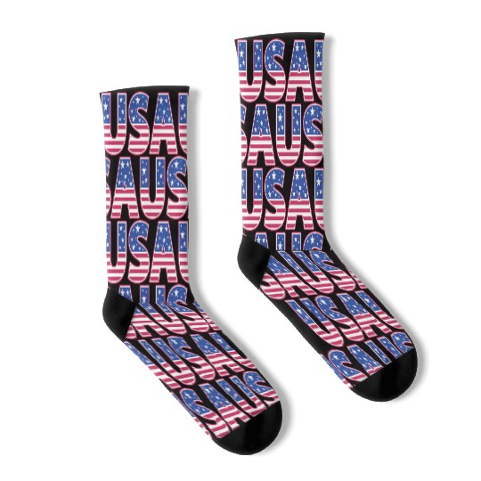 USA Patriotic National American Flag Women Men 4th Socks