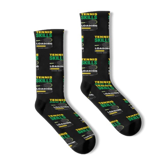 Tennis Skills Loading Please Wait Fun Design Socks