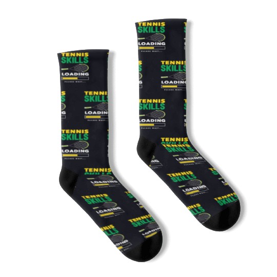 Tennis Skills Loading Please Wait Fun Design Socks