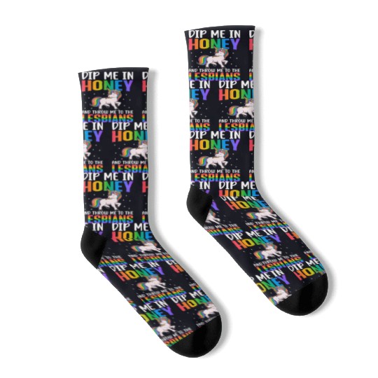 Throw Me To The Lesbians Lesbian Pride LGBTQ Socks