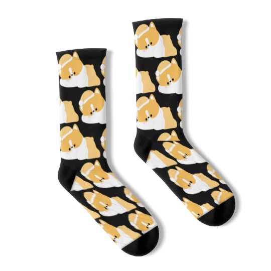 Tired Corgi Socks