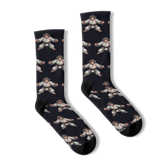 Karate Judo Monkey Chimpanzee Martial arts Socks